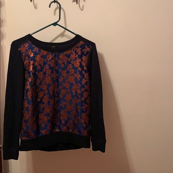 DONATED J.Crew Metallic Copper Bloom Jacquard Sweatshirt - Picture 3 of 6